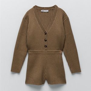 Zara knit short jumpsuit